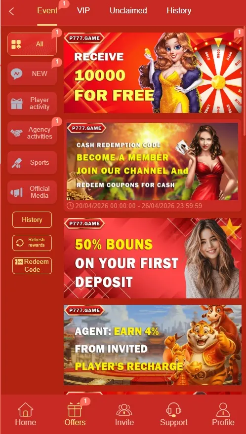 Exciting Bonuses and Rewards in P777 Game APK