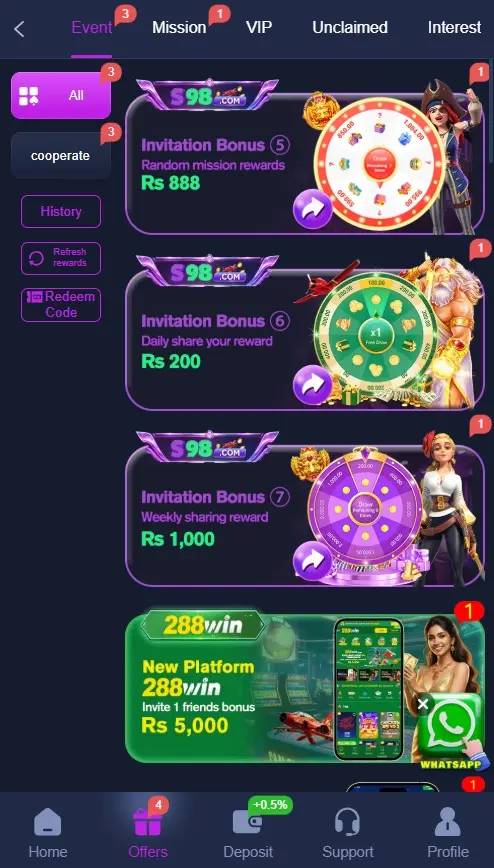 S98 Game Bonuses and Rewards