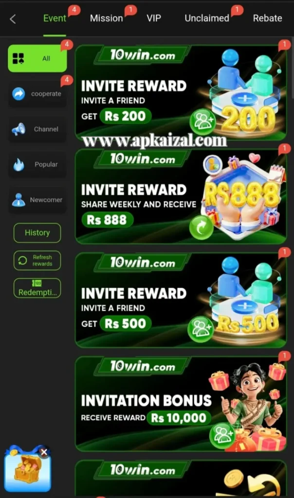 10Win Game bonuses