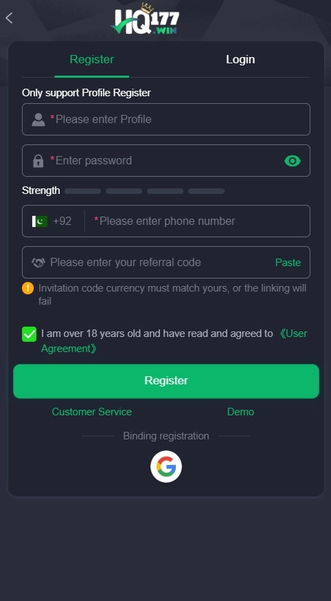 HQ177 Game APK Login