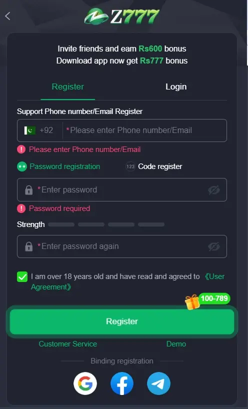 Z777 Game Login