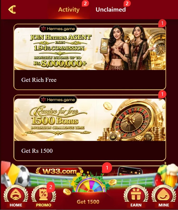 Hermes Game Bonus and rewards